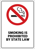 ZING Green Safety No Smoking Sign, State Law