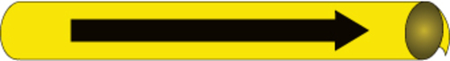 Precoiled Pipe Markers- 'Direction Arrow', Black/Yellow, National Marker
