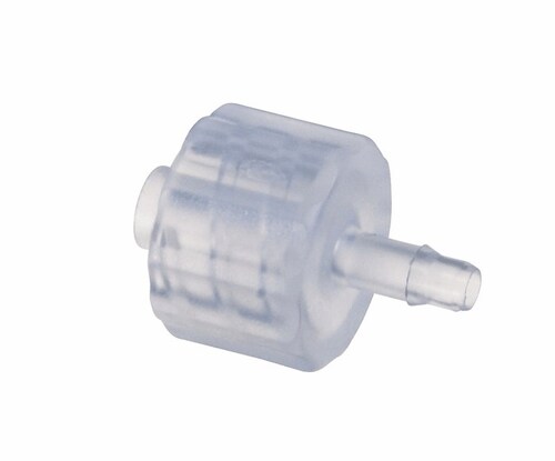 Masterflex® Fitting, Polycarbonate, Straight, Male Luer Lock to Low-Profile Hosebarb, 1/16" ID; 25/PK