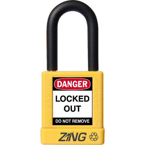 ZING Green Safety RecycLock Safety Padlock, Keyed Different, 1-¹/₂" Shackle, 1-³/₄" Body, ZING Enterprises