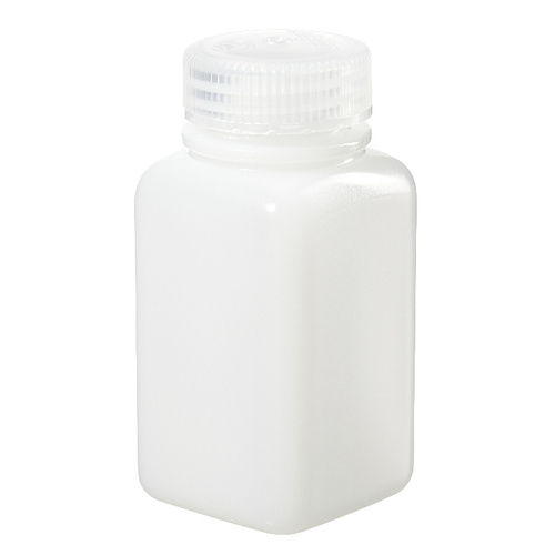 NALGENE* Square Bottles, High-Density Polyethylene, Wide Mouth