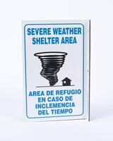 ZING Green Safety Eco Safety Projecting Sign, Severe Weather Bilingual