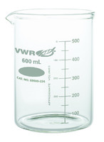 VWR® Heavy-Duty Low Form Beakers with Double-Capacity Scale, Borosilicate Glass