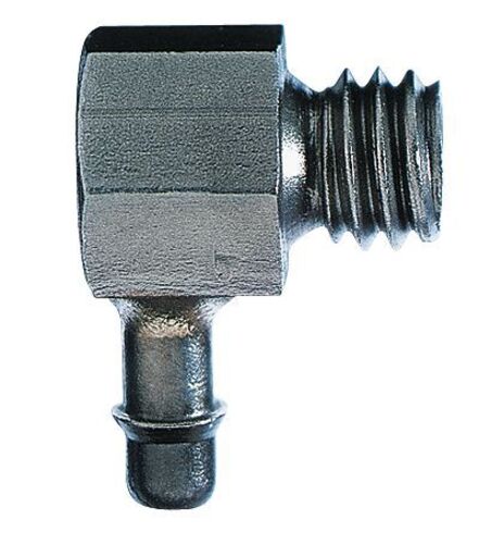 Masterflex® Fitting, 316 Stainless Steel, Elbow, Hosebarb to Thread, 1/8" ID x 10-32 UNF(M)