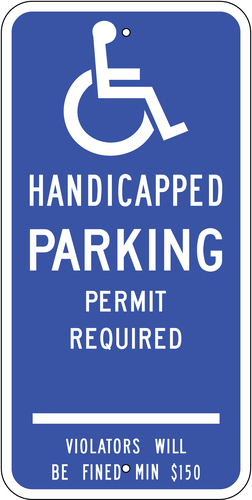 Sign Handicap Parking Permit Egp 24X12in