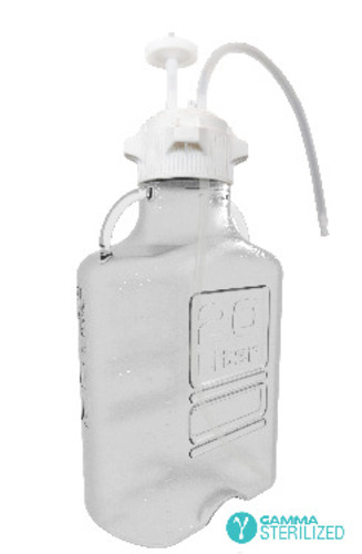 Vwr* Carboy Assembly, Single Use, Material: PETG, 83B Cap, TPE Tubing w/ Dip Tube, Gamma Sterilized, Autoclavable, USP Class VI, FDA Grade materials, Clear for high visibility of the product, High-impact strength, Ergonomic shape, Leakproof, rectangular shape saves valuable bench space, Volume: 20L
