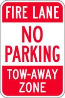 ZING Green Safety Eco Parking Sign, Fire Lane No Parking