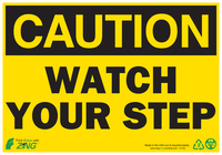 ZING Green Safety Eco Safety Sign, CAUTION Watch Your Step