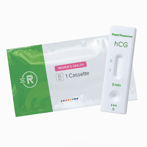 Kit, hCG Pregnancy Test Cassette Combo (Urine/Serum), Accuracy: >99.9%, Time to result: 5 minutes, rapid, qualitative test for the determination of human chorionic gonadotropin in human urine and serum specimens, to aid in the early detection of pregnancy, 25 per kit