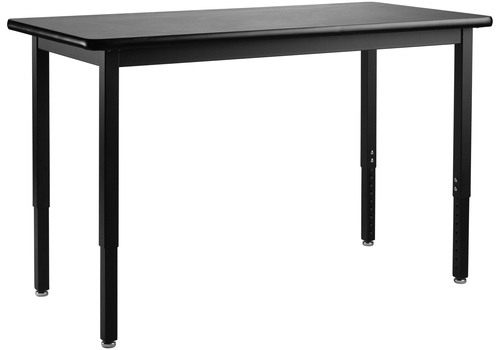NPS® Steel Height Adjustable Science Lab Tables, HPL Top, Black, National Public Seating