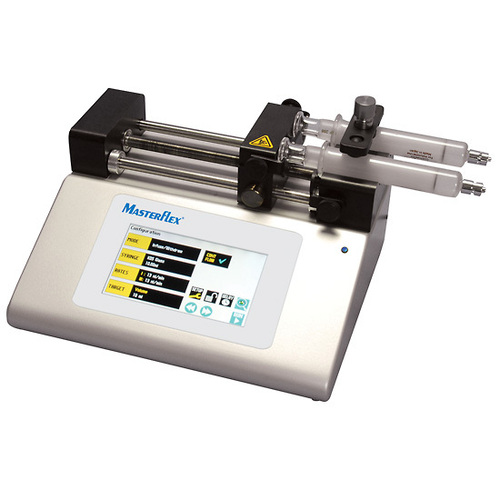 Masterflex® Touch-Screen Syringe Pump, Infusion/Withdrawal, Programmable, Two-Syringe, 1.28 pL/min to 88.28 mL/min; 100 to 240 VAC