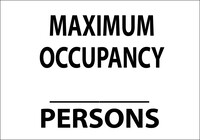 ZING Green Safety Eco Safety Sign, Maximum Occupancy Persons