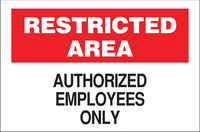 ZING Green Safety Eco Security Sign, Restricted Area