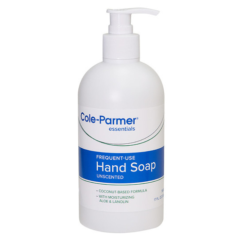 Hand Soap, Unscented, 17 oz (500 mL) Pump Dispenser, Effectively yet gently washes away the most common germs for better hand health, Contains soothing coconut-based formula with natural moisturizers like aloe and lanolin that nourish your skin
