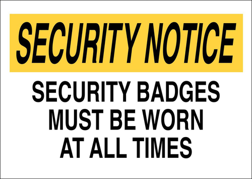 Sign Security Notice Security Aluminium 10X14in