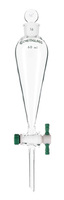 Separatory Funnels, Squibb, with Fluoropolymer Resin Stopcock and Glass Stopper, Chemglass