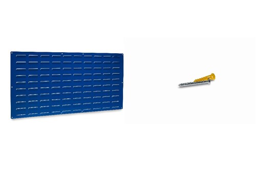 Blue Epoxy Coated 18-Gauge Louvered Panel for Storing Plastic Hanging Bins
