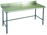 Stainless Steel Worktable with Backsplash and Tubular Base, 14-Gauge Type 304, Eagle MHC™