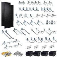 DuraBoard® Pegboards with 48 DuraHooks® and 4 Hanging Bins