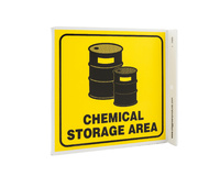 ZING Green Safety Eco Safety Projecting Sign, Chemical Storage Area