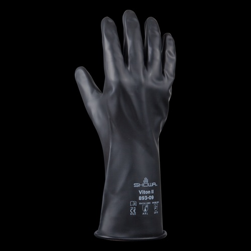 SHOWA 893 Chemical Resistant Unsupported Viton Butyl Gloves, Showa