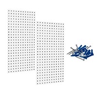 Two Pegboards, 18-Gauge Steel Square Hole with Mounting Hardware