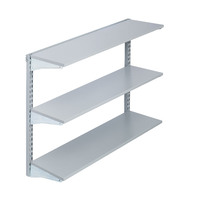 Wall Mount Shelving Unit with Three Epoxy Coated Steel Shelves and Mounting Hardware