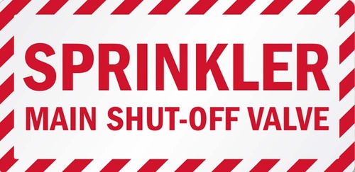 ZING Green Safety Eco Safety Sign, Sprinkler Shut Off