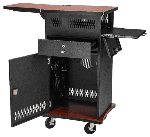 Lectern Wizard With Shelf And Cabinet