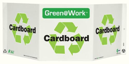 ZING Green Safety Green at Work Sign, Cardboard, Recycle Symbol