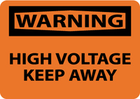 Voltage OSHA Warning Signs, National Marker