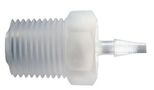 Masterflex® Fitting, Polypropylene, Straight, Hosebarb to Threaded, 3/32" ID x 1/8" NPT(M); 25/PK