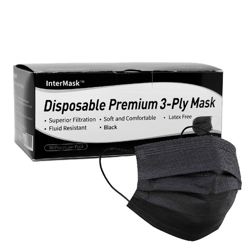 InterMask Disposable Premium 3-Ply Face Masks, ASTM Level 3