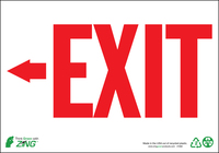 ZING Green Safety Eco Safety Sign, Exit Left Arrow