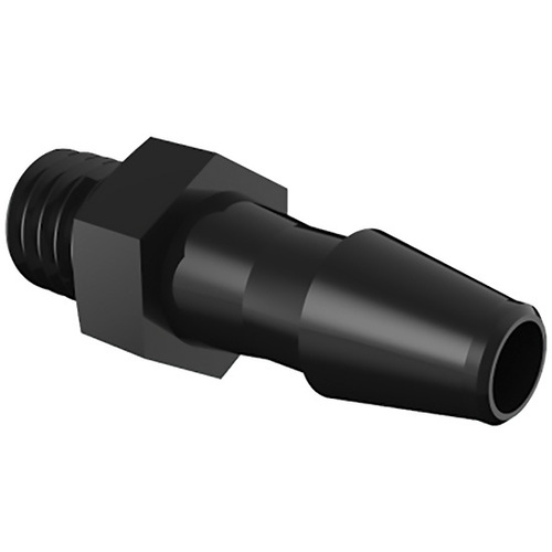 Masterflex® Fitting, Black Nylon, Straight, Hosebarb to Thread Adapter, 3/32" ID x 10-32 UNF(M) Taper Thread; 10/PK
