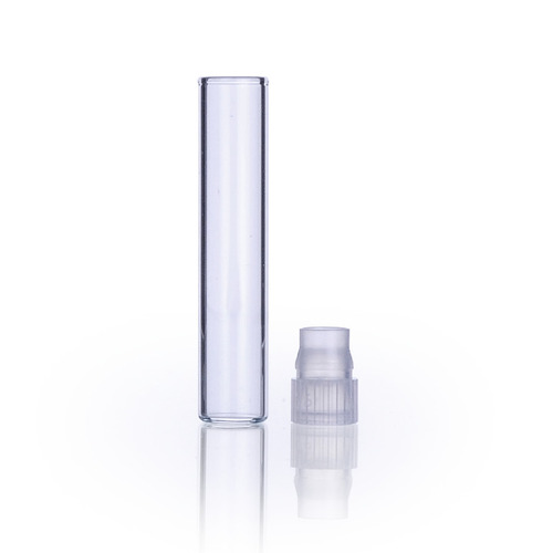 VWR Shell Vial, clear snap-plug closures, Flat Bottom, 1.25 ml, For Waters Autosamplers, 8x40 mm, Clear