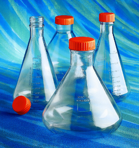 Erlenmeyer Flasks, Polycarbonate, Disposable, with Cap