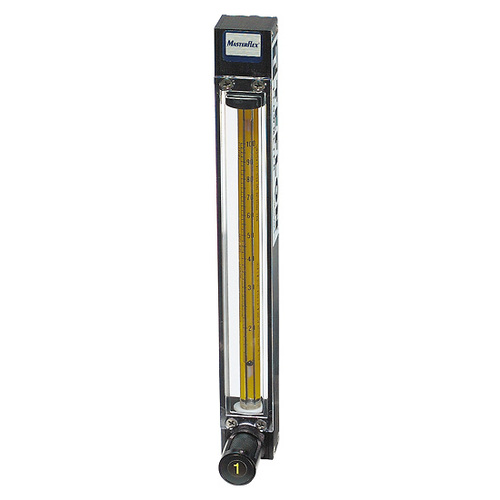 Masterflex® Variable-Area Flowmeter with Valve, Direct Reading, PTFE Fittings, 150-mm Scale; 1500 std mL/min Helium