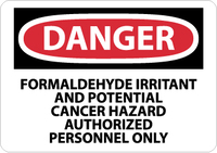 Chemical OSHA Danger Signs, Formaldehyde, National Marker
