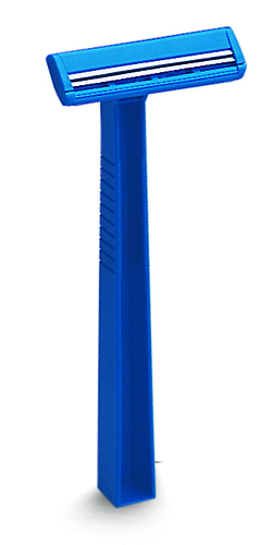 Personna Twin Blade Razor, Fixed , With standard blue handle, 500 per case