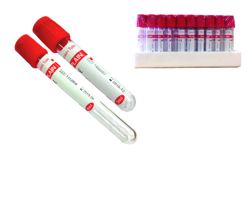 Veterinary Vacutainer Tube, glass, red top, 3ml, for blood collection, 100/pack