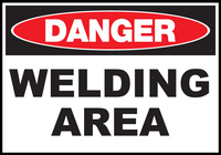 ZING Green Safety Eco Safety Sign DANGER, Welding Area