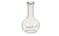 Flat Bottom Boiling Flask, Short Neck, Interchangeable Joint 24/29, ISO 4797, 500 mL, Specifications: Material: 3.3 Borosilicate, Color: Clear, Capacity: 500mL, Interchangeable Joint: 24/29, Approx O.D. X Height: 105mm x 160mm, Class/ Quality Grade: Type I, Neck Type: Stopper,