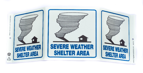 ZING Green Safety Eco Safety Tri View Sign, Severe Weather