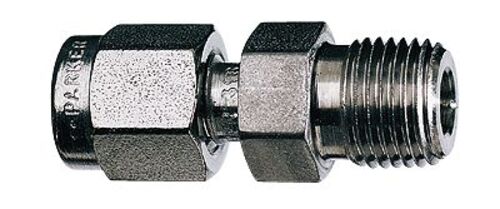 Compression pipe adapter, Stainless Steel, 5/16"×3/8", Each