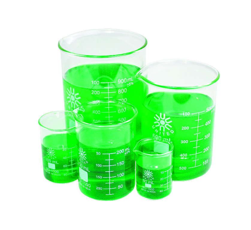 Glass Beaker Set, Borosilicate, United Scientific Supplies Beakers