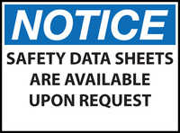 ZING Green Safety Eco Safety Sign NOTICE Safety Data Sheets, ZING Enterprises
