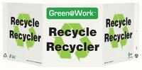 ZING Green Safety Green at Work Sign Recycle Recycler(French) Recycle Symbol