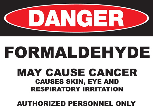ZING Green Safety Eco GHS Sign, DANGER, Formaldehyde