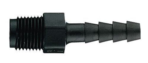 Masterflex® Fitting, HDPE, Straight, Hosebarb to Thread Adapter, 3/16" ID x 1/8" NPT(M); 100/PK